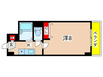 PALACE FIRST Q(1K/3階)の間取り写真