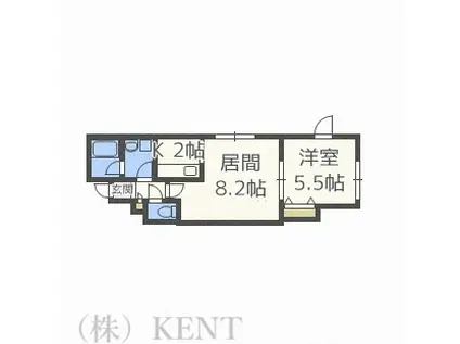 フローラルN50(1LDK/2階)の間取り写真