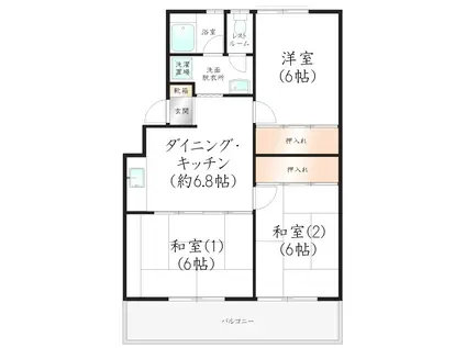 第一信英ビル(3DK/3階)の間取り写真