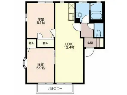 コンフォートクニA(2LDK/1階)の間取り写真