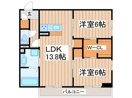 あすとTSI(2LDK/1階)の間取り写真
