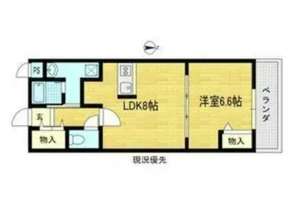 セゾンラトゥール林寺(1LDK/3階)の間取り写真