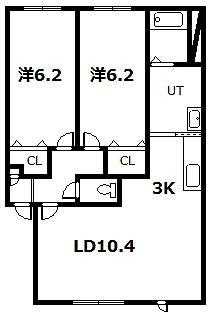 エコワンNEO14(2LDK/3階)の間取り写真