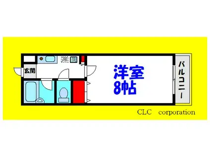 東京メトロ東西線 葛西駅 徒歩13分 4階建 築26年(1K/1階)の間取り写真