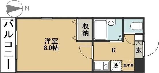 エクセランス小池II(1K/3階)の間取り写真