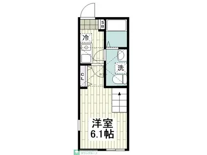 TINA 二俣川(1K/2階)の間取り写真