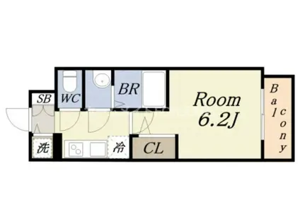 エスリード弁天町ノースプレミア(1K/4階)の間取り写真