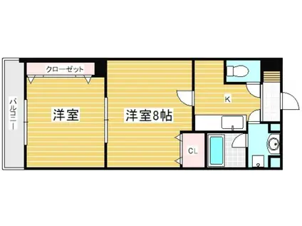 プリンセス香春口(2K/5階)の間取り写真