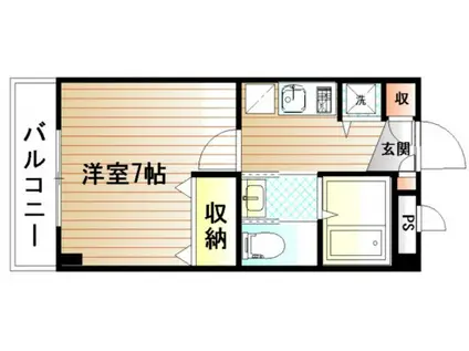 ツインアドレスライト館(1K/3階)の間取り写真