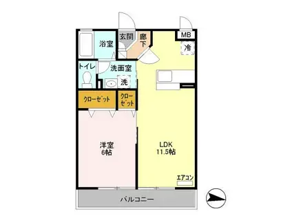 Y・K花畑(1LDK/2階)の間取り写真