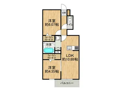 ルミナス・シャトー(2LDK/1階)の間取り写真