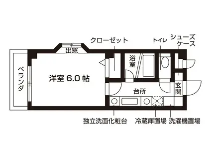 グレースランド旭ヶ丘(1K/3階)の間取り写真