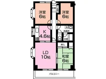 パークレジデンス(3LDK/2階)の間取り写真