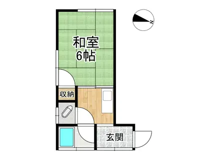 グランプリ山科(1K/2階)の間取り写真