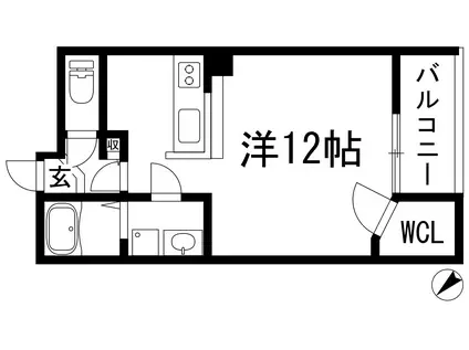 レオネクストAKURA6(ワンルーム/1階)の間取り写真