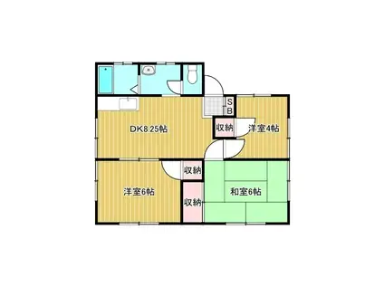 カトレアハイム(3DK/1階)の間取り写真