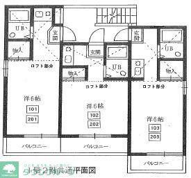 櫻弐番館(ワンルーム/2階)の間取り写真