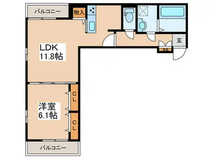 マロン グロリア(1LDK/3階)の間取り写真