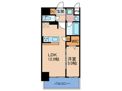 RUELLEうめきた(1LDK/9階)の間取り写真