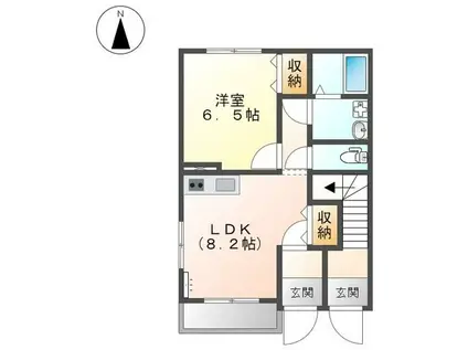メゾンミルキーウェイII(1LDK/1階)の間取り写真