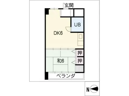 ラ・クール泉(1DK/5階)の間取り写真