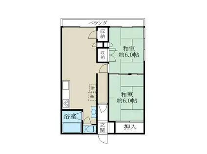 ときわマンション(2LDK/5階)の間取り写真
