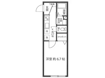 マリアージュ(1K/1階)の間取り写真
