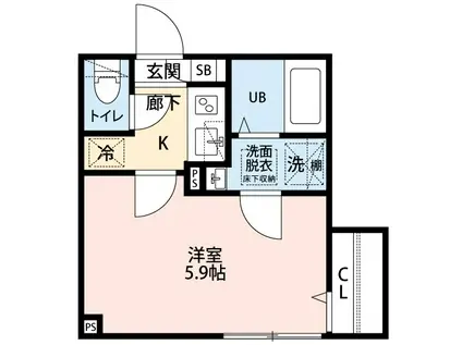 興野2丁目計画 C棟(1K/1階)の間取り写真