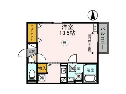 リビングタウン文京A(ワンルーム/1階)の間取り写真