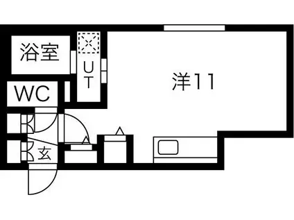 トラストコート北九条(ワンルーム/2階)の間取り写真