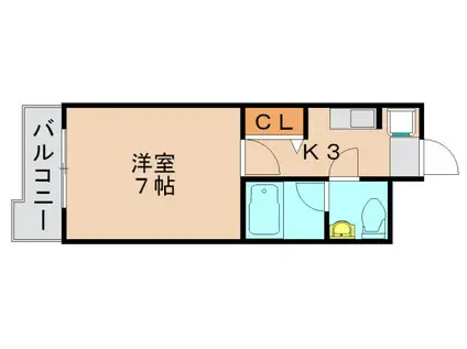 スペーステック松島(1K/3階)の間取り写真