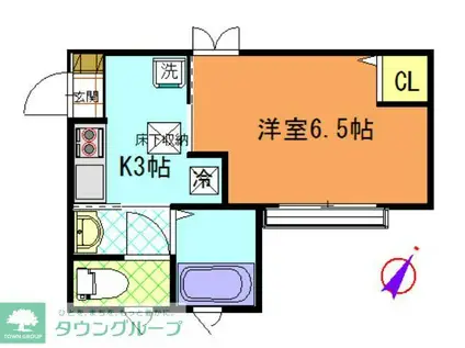 LUCEY・K(1K/1階)の間取り写真