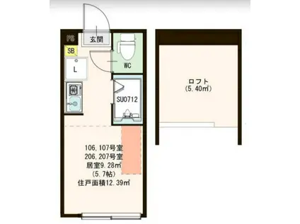 ハーモニーテラス桜台IV(ワンルーム/1階)の間取り写真