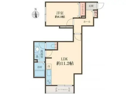 足立区千住旭町アパート(1LDK/2階)の間取り写真