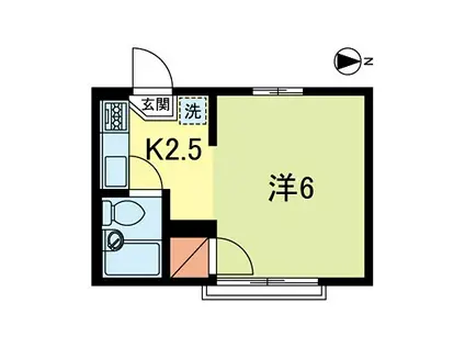 コーポカワサキ(1K/1階)の間取り写真