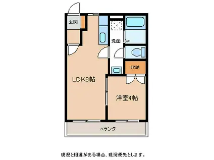 プラシード(1LDK/2階)の間取り写真