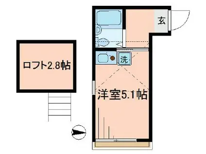 ルミエール梅島(ワンルーム/3階)の間取り写真