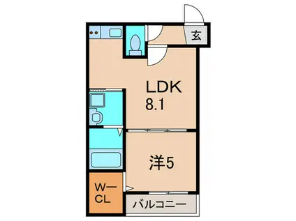 フジパレス伊丹北本町1番館(1LDK/1階)の間取り写真
