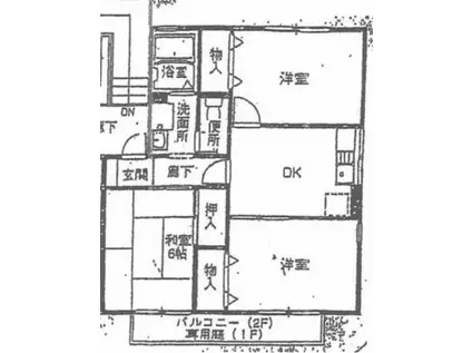 LIFE梅田(3DK/2階)の間取り写真