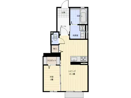 コフレ タ ビジュー(1LDK/1階)の間取り写真