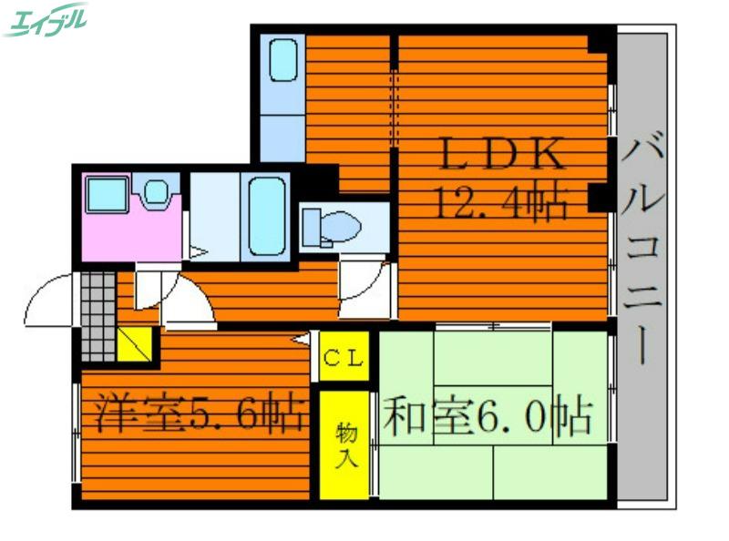 カンフォタブル(2LDK/1階)の間取り写真