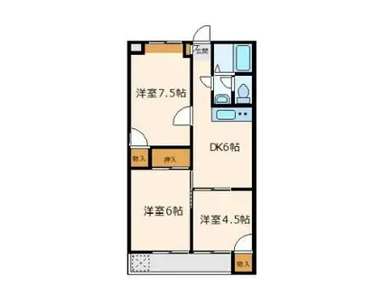サンハイツヒトミ 当社管理物件(3DK/3階)の間取り写真