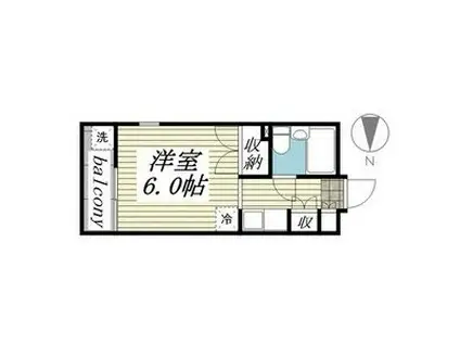 レンガ家ビル(ワンルーム/2階)の間取り写真