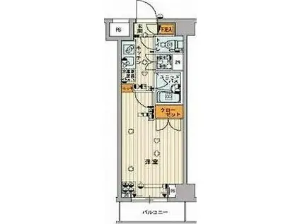スカイコート板橋区役所前(1K/6階)の間取り写真