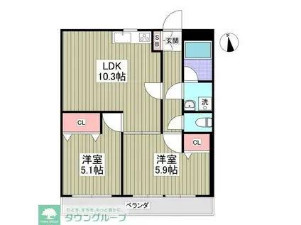 第5山中マンション(2LDK/1階)の間取り写真