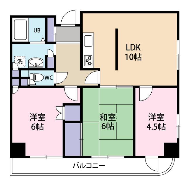 オークナガシン(3LDK/2階)の間取り写真