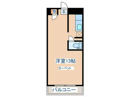 サンハイツ柏木(ワンルーム/2階)の間取り写真