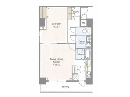 プレール・ドゥーク銀座イーストIII(1LDK/8階)の間取り写真