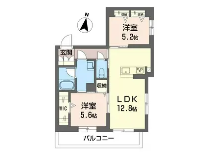 通町グランデ(2LDK/1階)の間取り写真