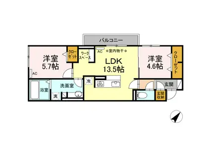 アローフィールド桜(2LDK/3階)の間取り写真